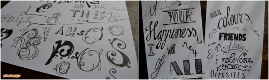Hand Lettering collage oefenen quotes